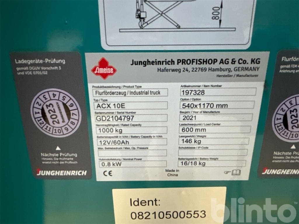 Shearing trucks ( 4 pcs.) Jungheinrich Ant ACX 10E (2021) - image 5