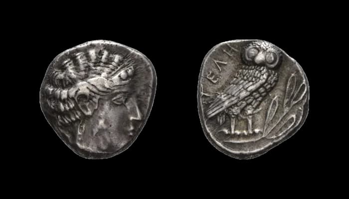 Lukanien, Velia, Drachme (4g), 440-400 v. Chr. Av: Weiblicher Kopf nach rechts. Rev: Eule auf Olivenzweig nach rechts. SNG ANS 1266, sehr schön bis - image 2