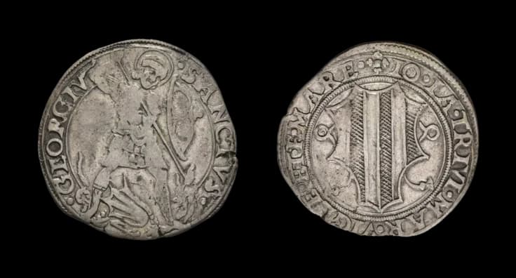 Misox, Grosso zu 6 Soldi o.J., Johann Jakob Trivulzio, 1487-1518. HMZ 2-571a, sehr schön. Aus der Sammlung Gebrüder Weibel. - image 2