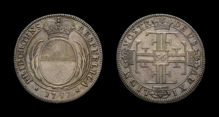Freiburg/Fribourg, Gulden 1797, HMZ 2-2871b, sehr schön+. Aus der Sammlung Gebrüder Weibel. - image 2