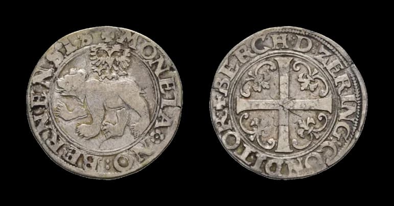 Bern, Dicken o. J. (1552). Kreuz mit Lilien. HMZ 2-172c, sehr schön. Aus der Sammlung Gebrüder Weibel. - image 2