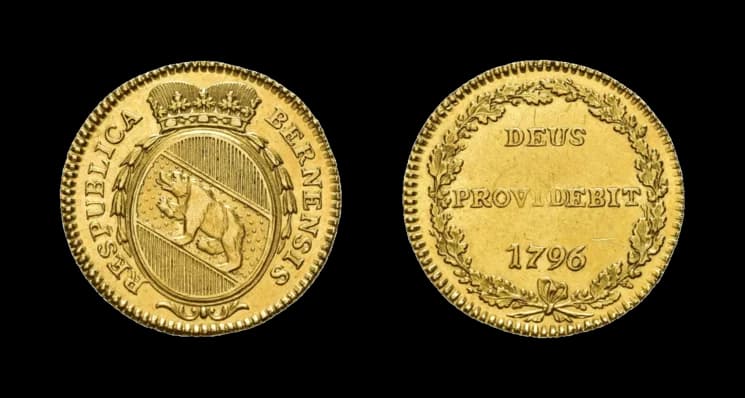 Bern, Duplone 1796. HMZ 2-213f, Fb. 182, sehr schön bis vorzüglich. Aus der Sammlung Gebrüder Weibel. - image 2