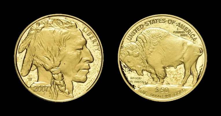 50 Dollars 2007, American Buffalo. Fb. B20, mit Zertifikat in Ausgabeschatulle,.Polierte Platte. Aus der Sammlung Gebrüder Weibel. - image 2