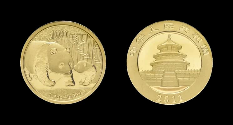 100 Yuan 2011, Panda. Fb. B16, KM 1977, originalverschweisst, Stempelglanz. Aus der Sammlung Gebrüder Weibel. - image 2