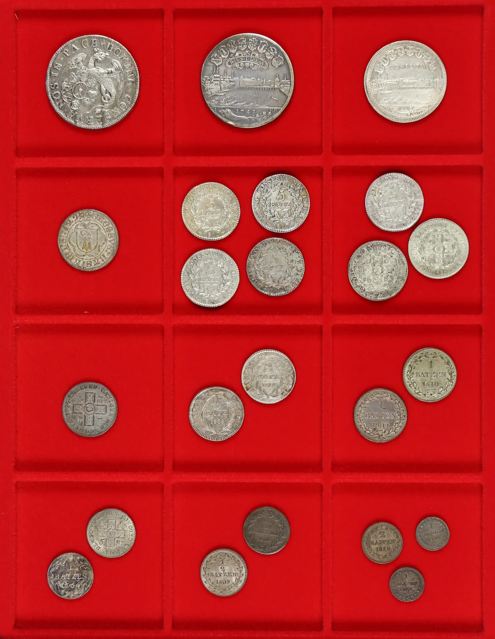 SCHWEIZ, BASEL, Sammlung von 23 Münzen. Enthalten ist u.a. ein Taler o. J., ein weiterer Taler des Jahres 1741, ein 1/2 Taler 1741 und diverse - image 2