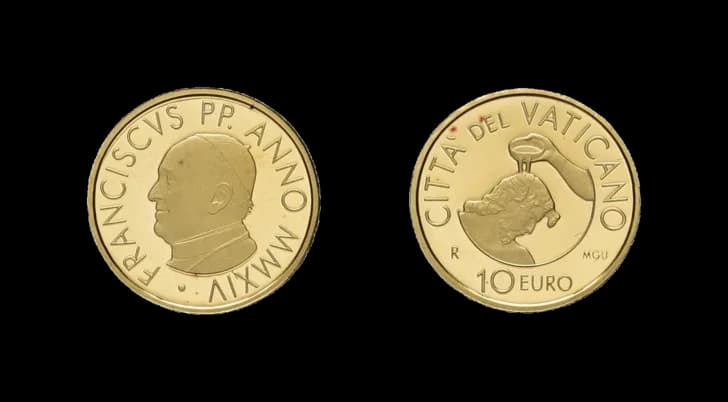 10 Euro Gold 2014. Die Taufe, Fb. 487. Mit Zertifikat in Ausgabeschatulle, Polierte Platte. Auflage 4'000 Stück. - image 2