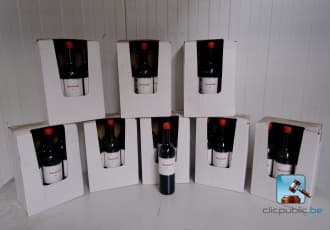 Batch of red wine bottles
