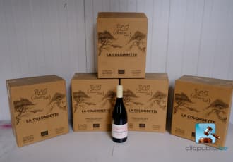 Batch of red wine bottles