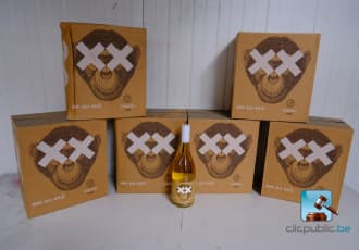 Batch of white wine bottles