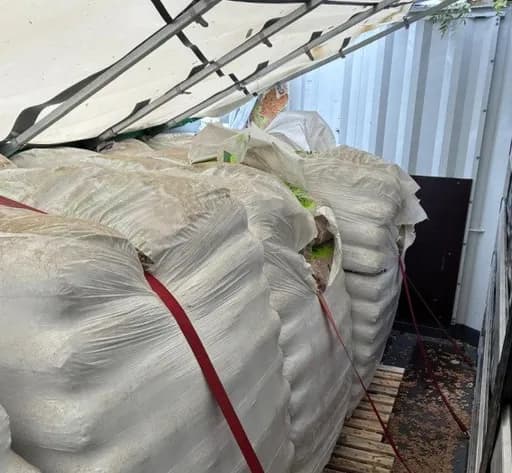Bio pellets damaged in traffic accident
