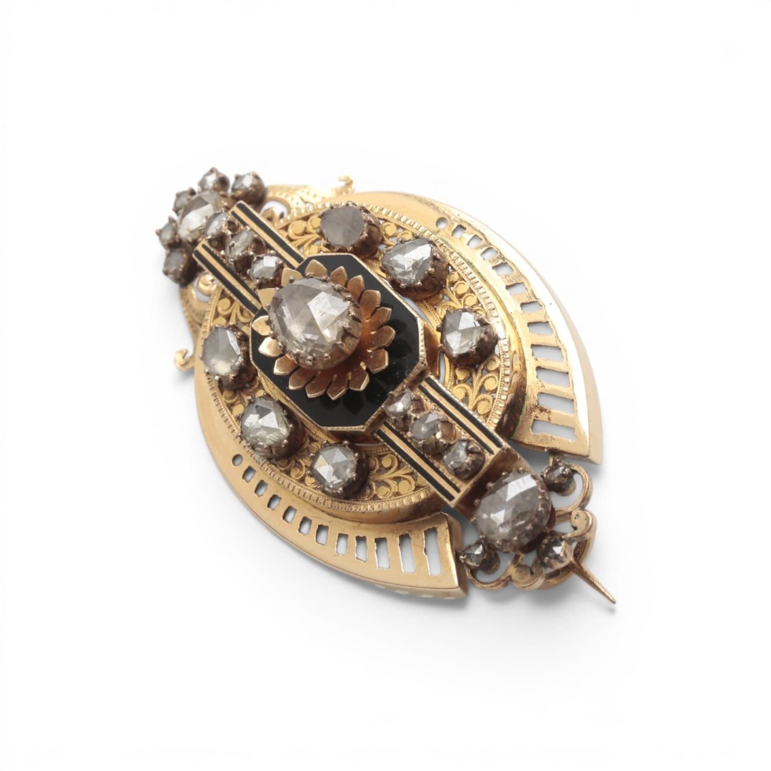 13. Alphonsine brooch in gold and diamonds, last quarter of the 19th Century. - image 3