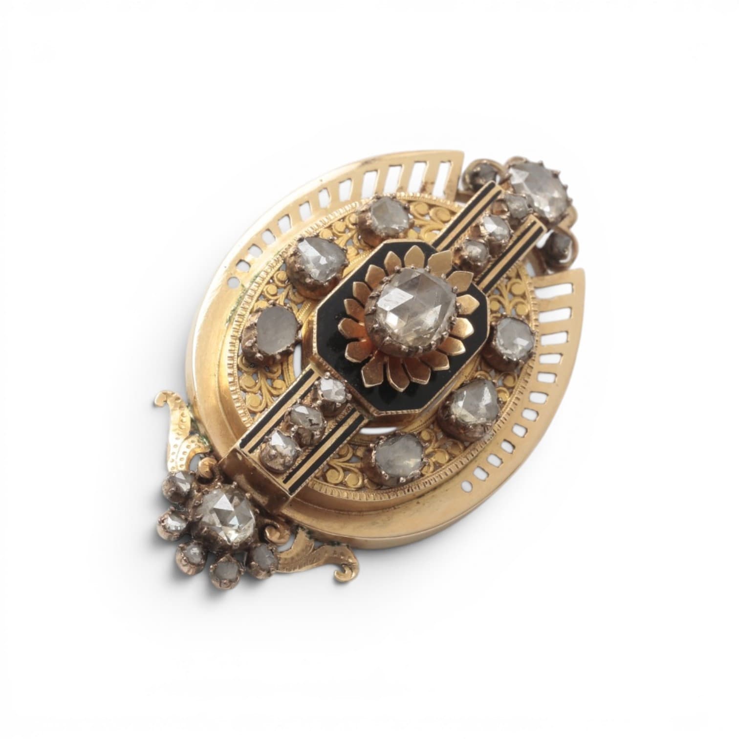 13. Alphonsine brooch in gold and diamonds, last quarter of the 19th Century. - image 2