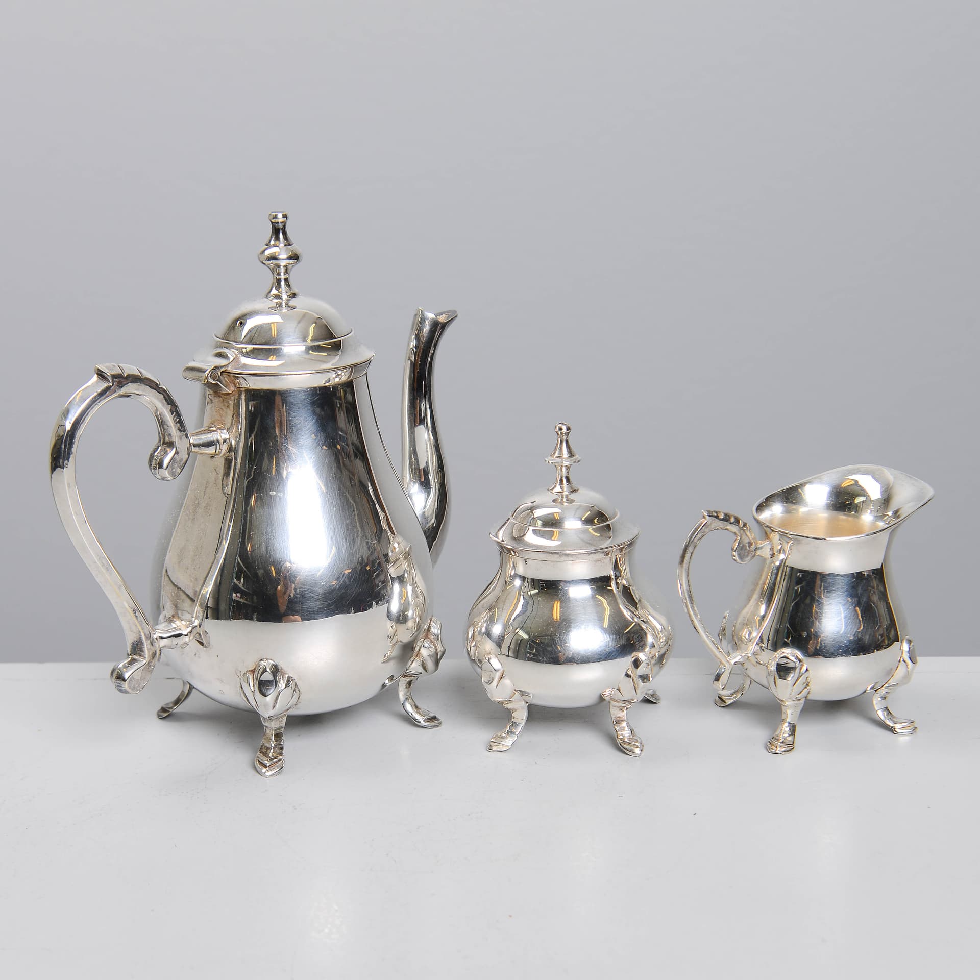 COFFEE SERVICE, 3 pieces, stainless steel, second half of the 20th century. - image 2