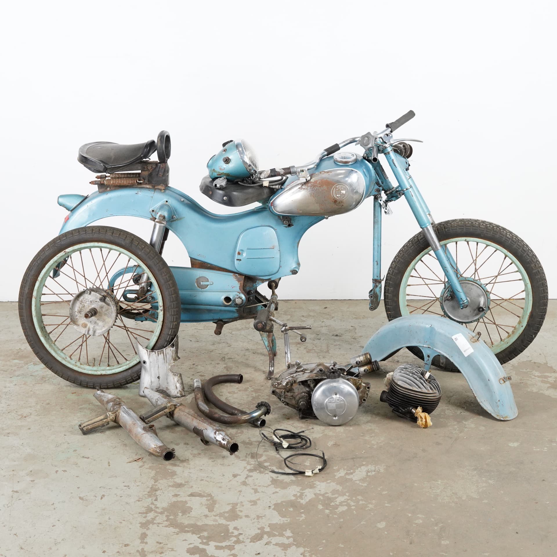 PUCH, 150TL, motorcycle in parts, 1951. - image 2