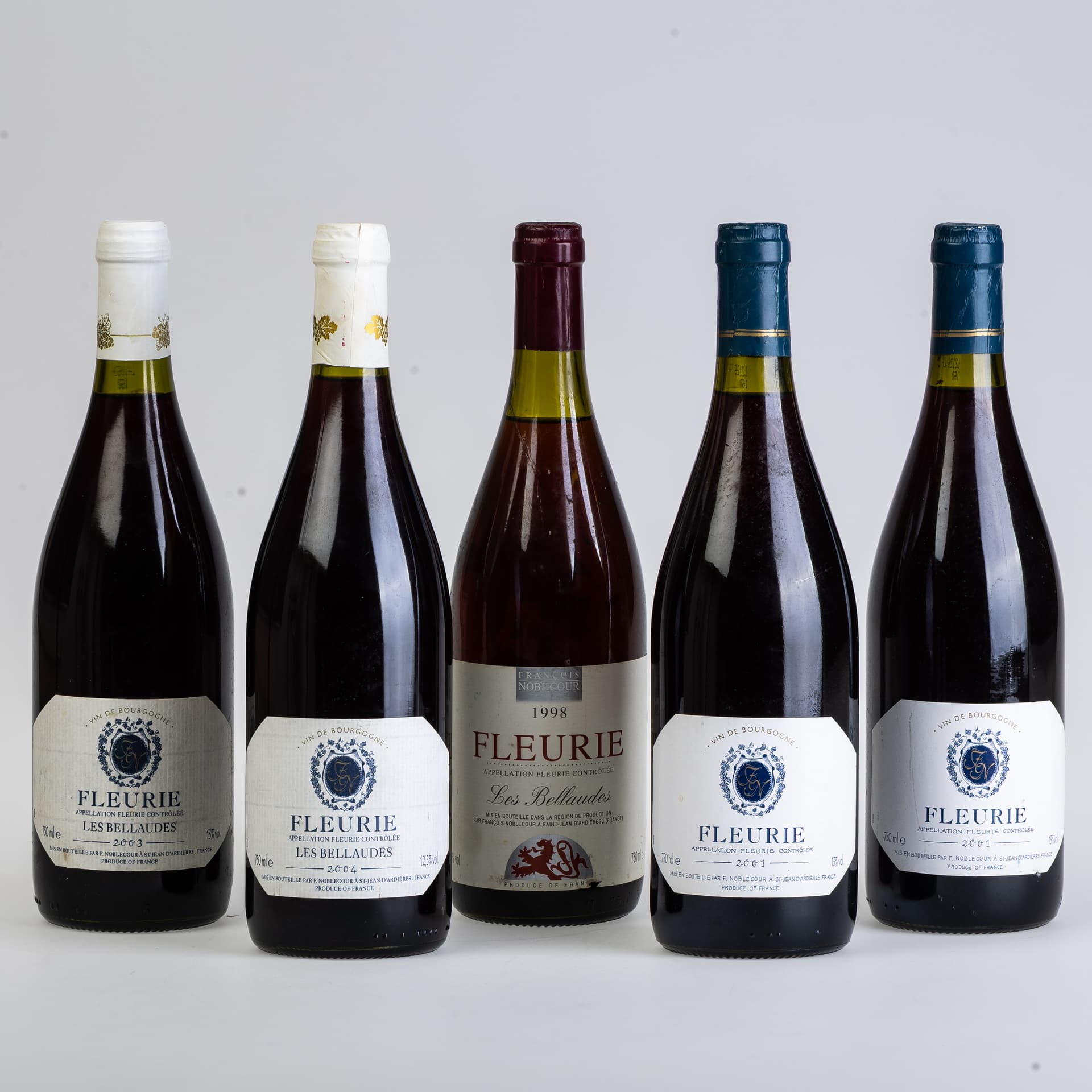 FIVE BOTTLES OF FLEURIE.