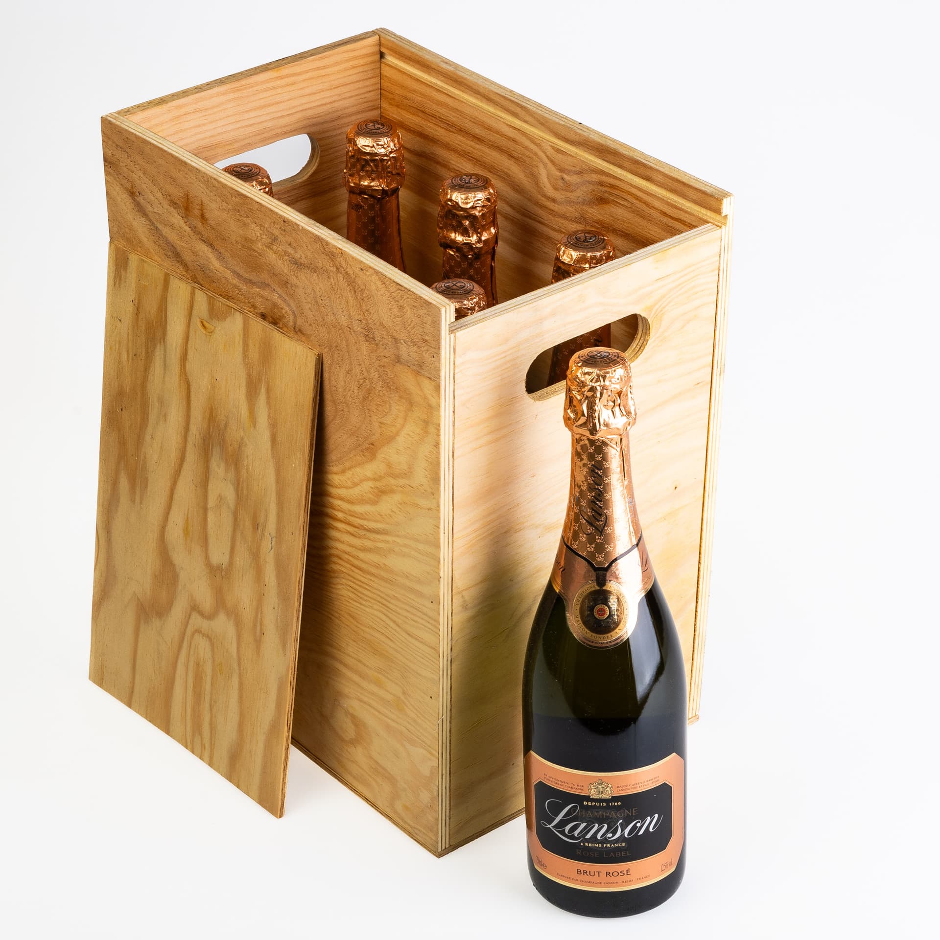 SIX BOTTLES OF LANSON BRUT ROSÉ.