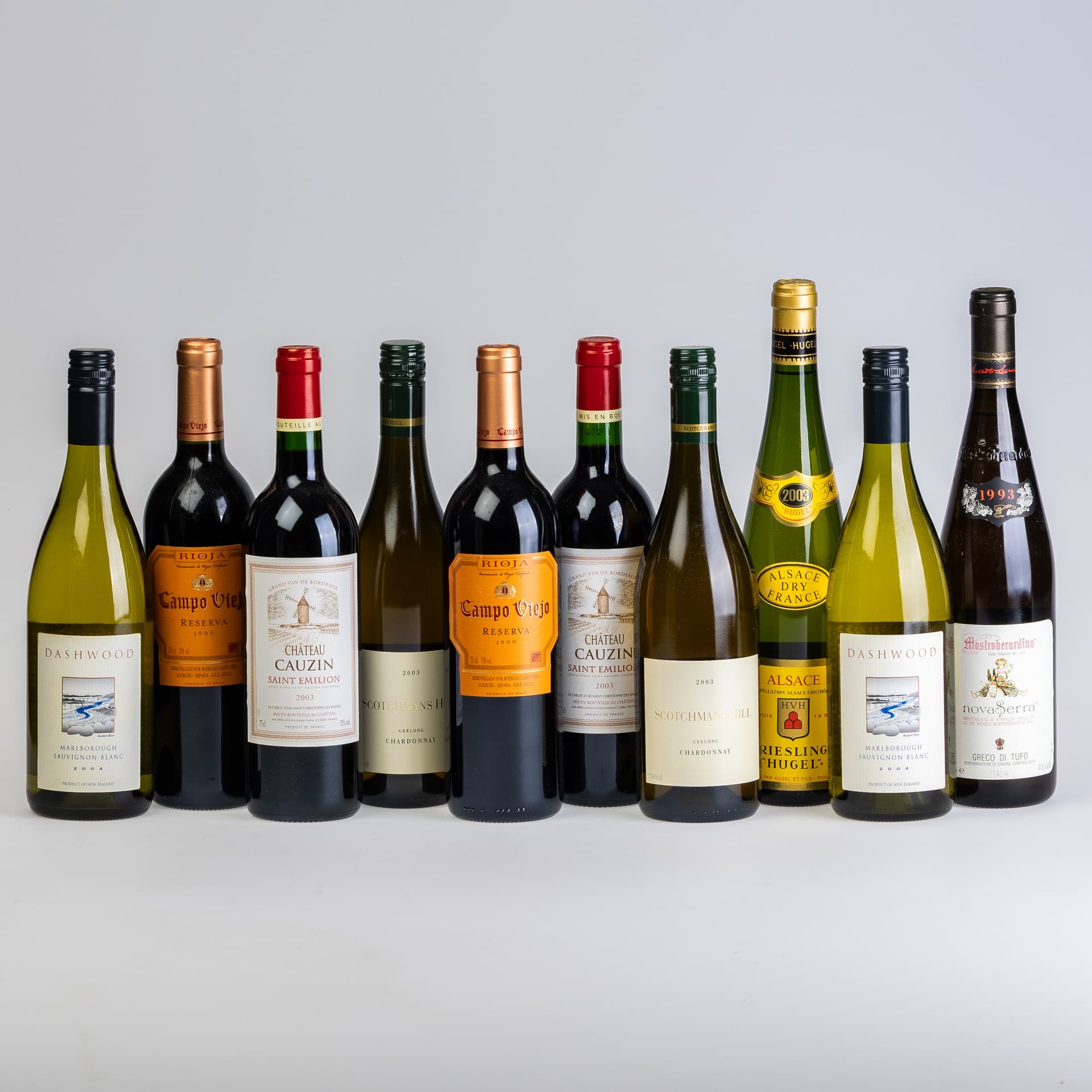 TEN BOTTLES OF WINE.