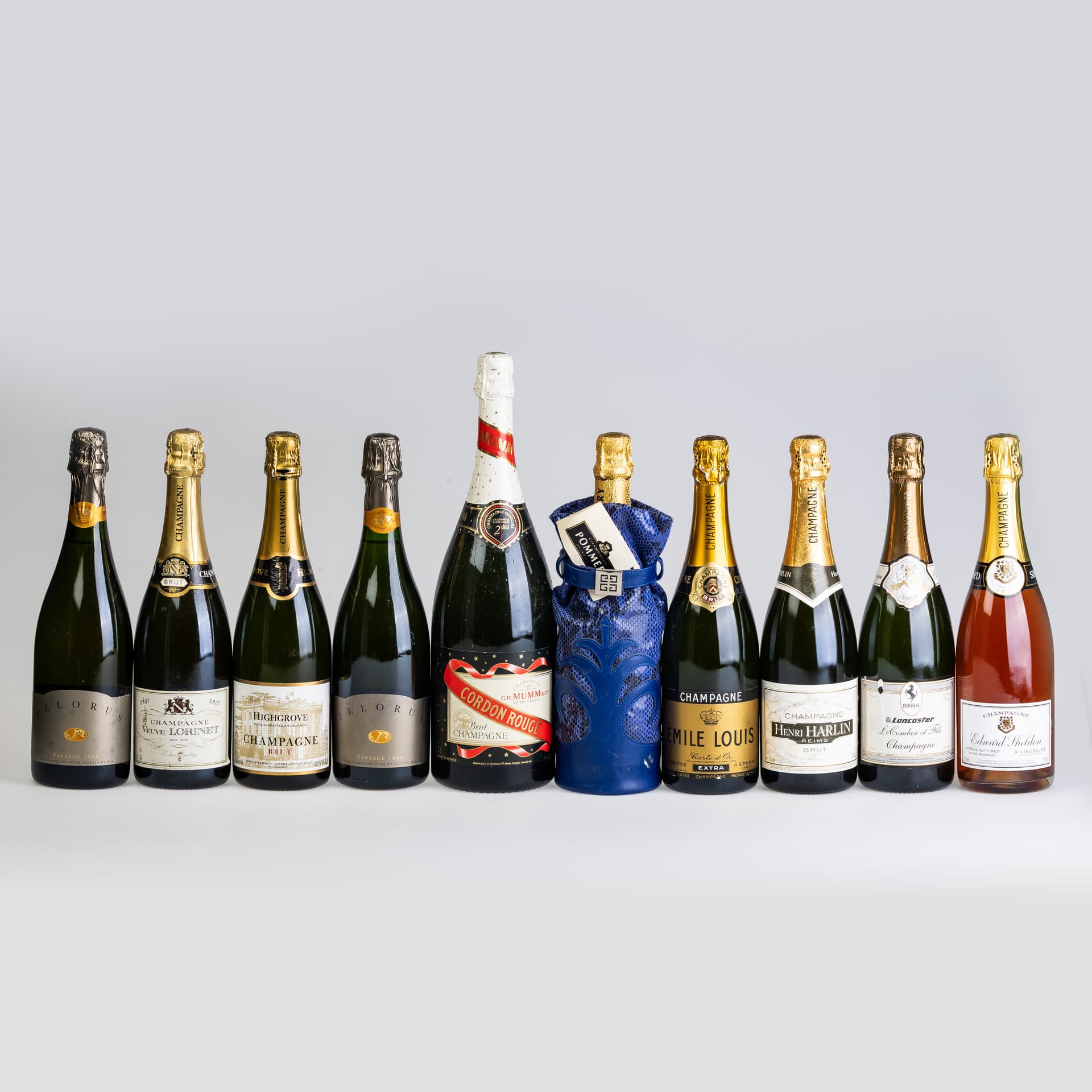 TEN BOTTLES OF CHAMPAGNE.
