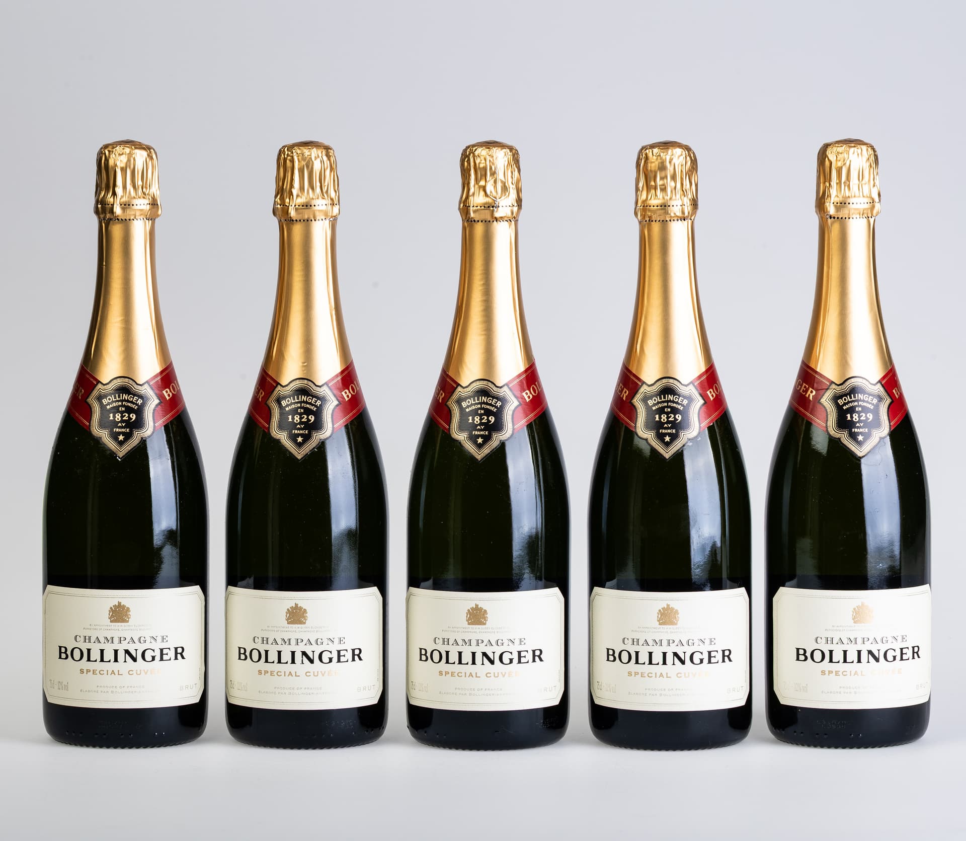 FIVE BOTTLES OF BOLLINGER SPECIAL CUVÉE.
