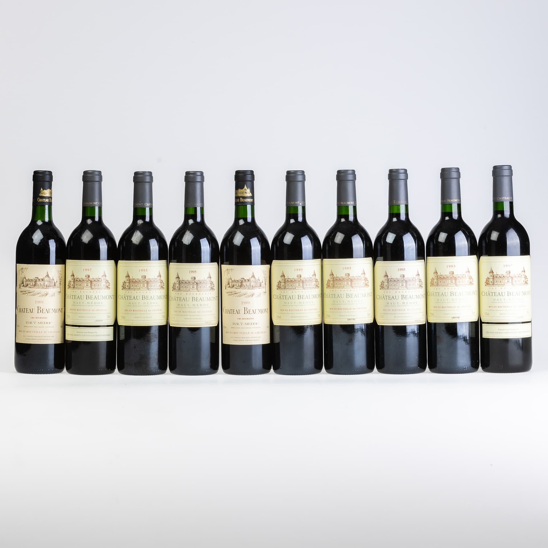 TEN BOTTLES OF CHATEAU BEAUMONT, HAUT-MÉDOC CRU BOURGEOIS.