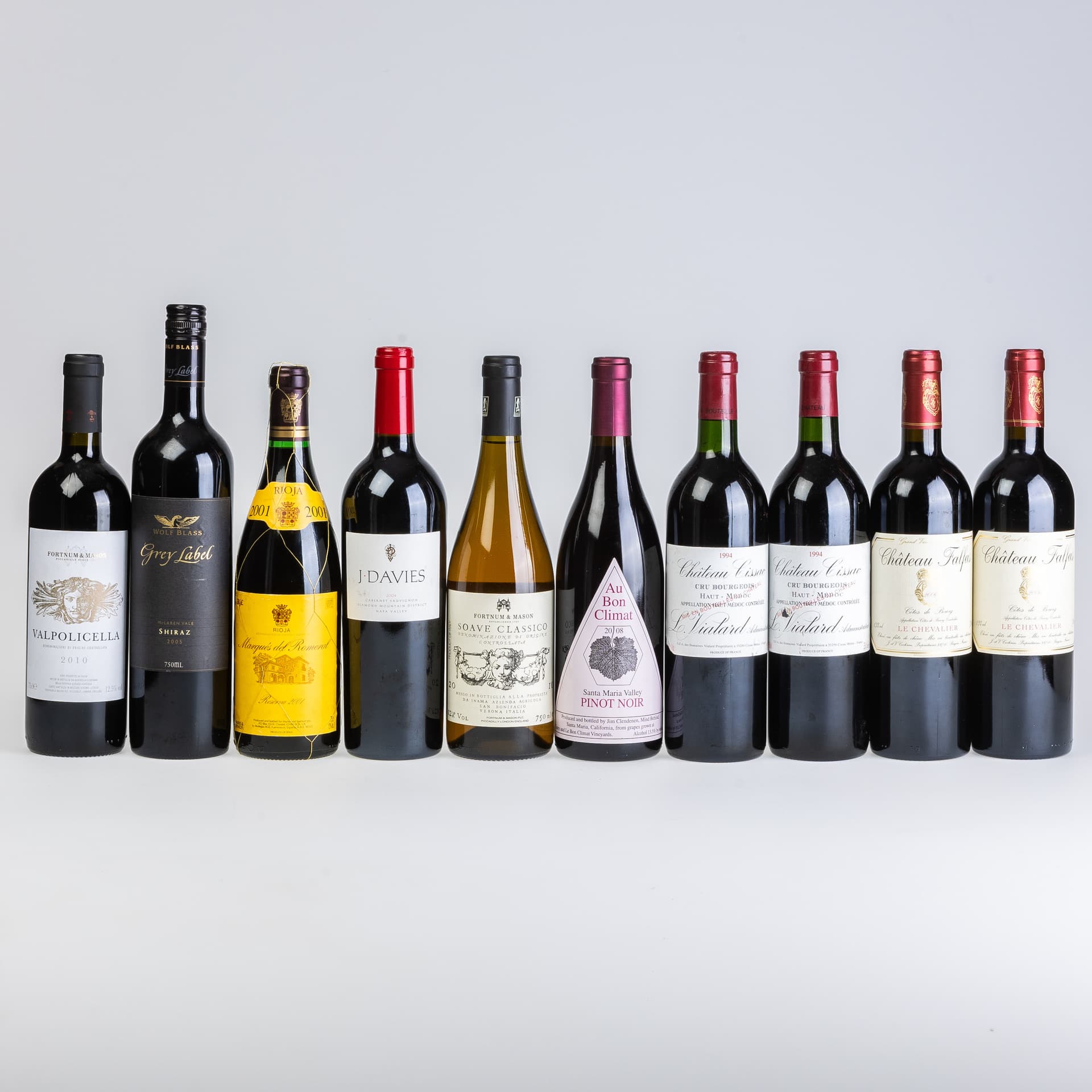 TEN BOTTLES OF WINE.