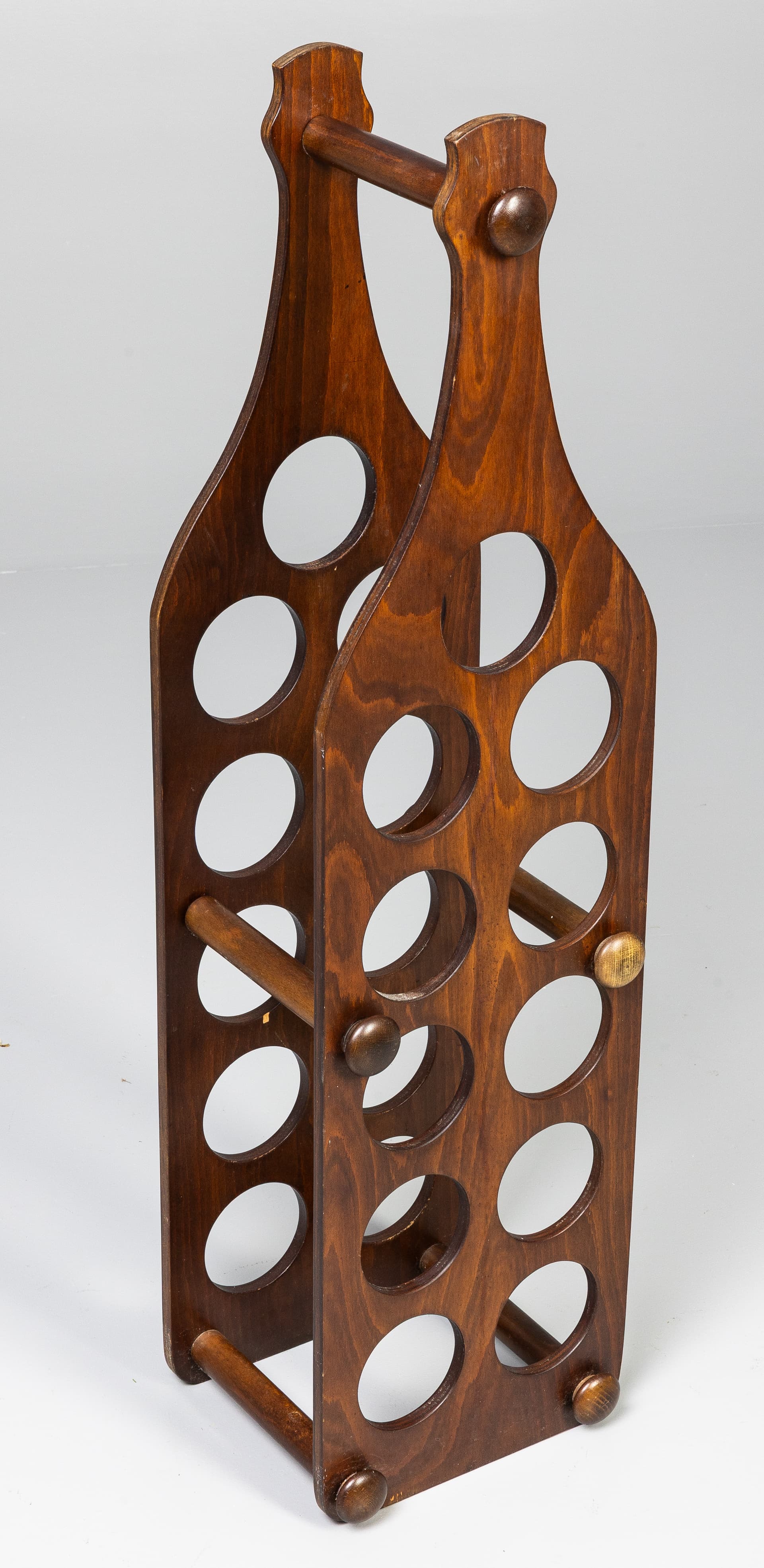 WOODEN WINE RACK IN THE SHAPE OF A WINE BOTTLE. - image 2