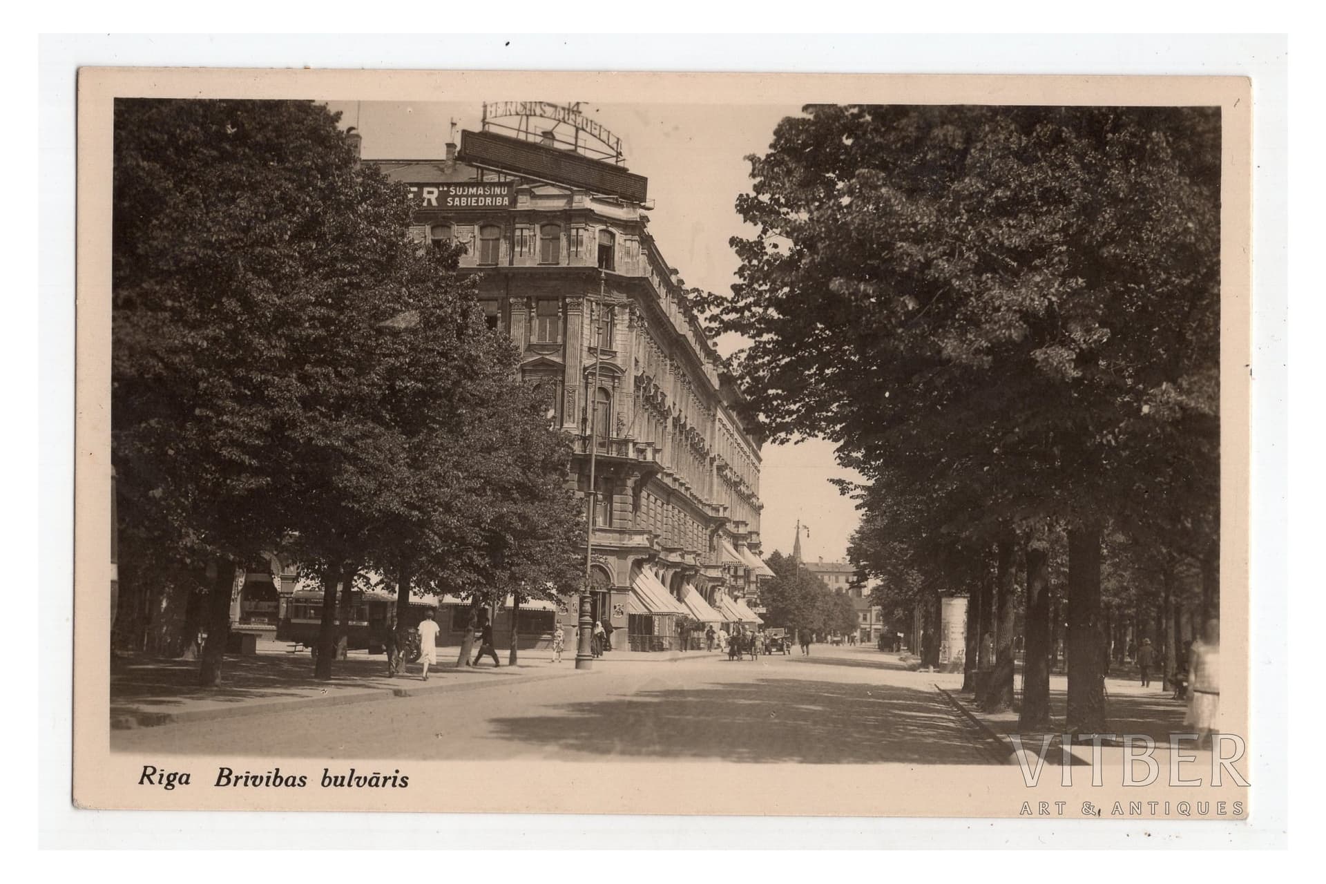 Vintage Photograph: Brivibas Boulevard, Riga (1920s-30s)