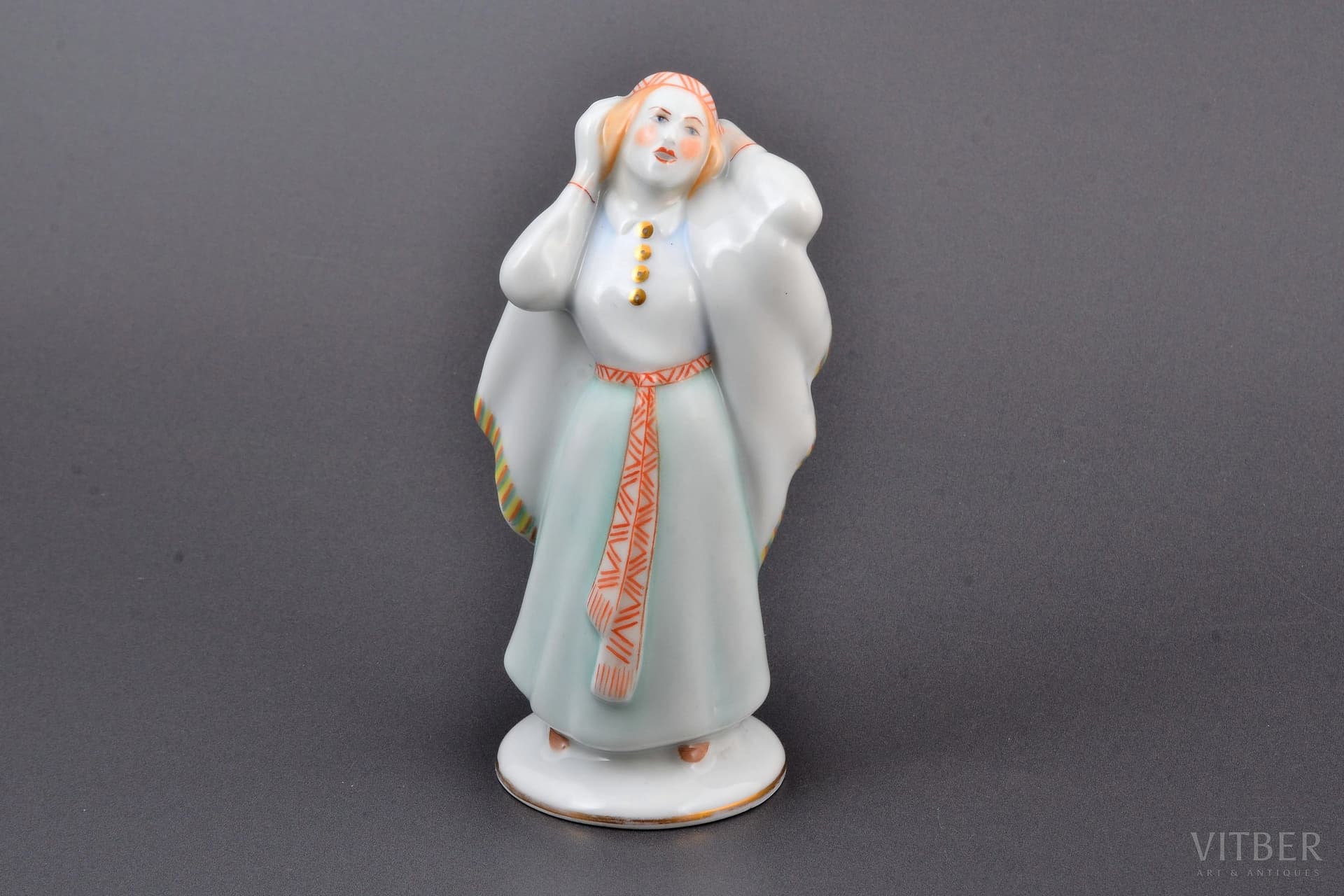 Porcelain Figurine: Mourning Woman by Mirdza Januza