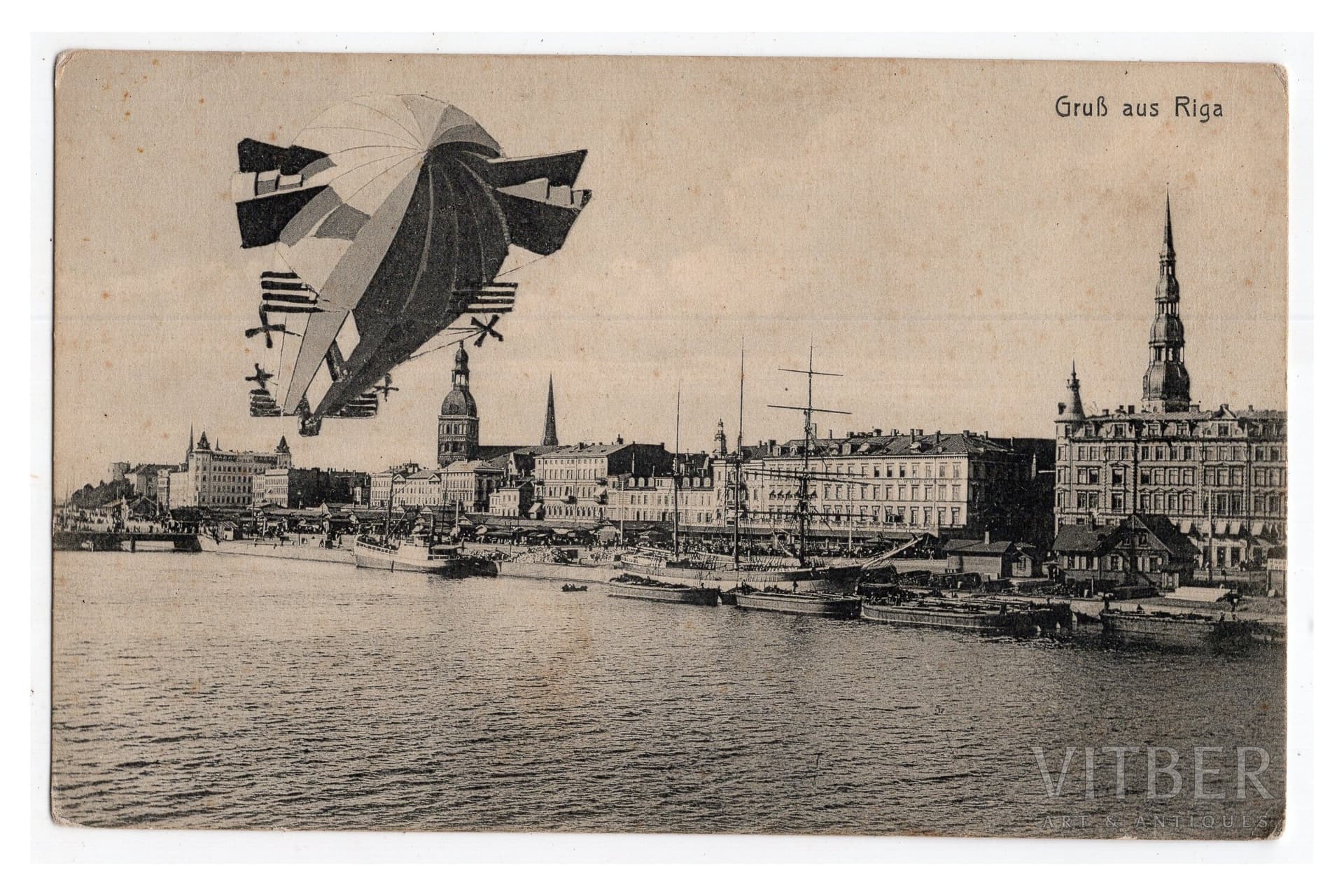 postcard, Riga, Latvia, Russia, beginning of 20th cent., 14х9 cm