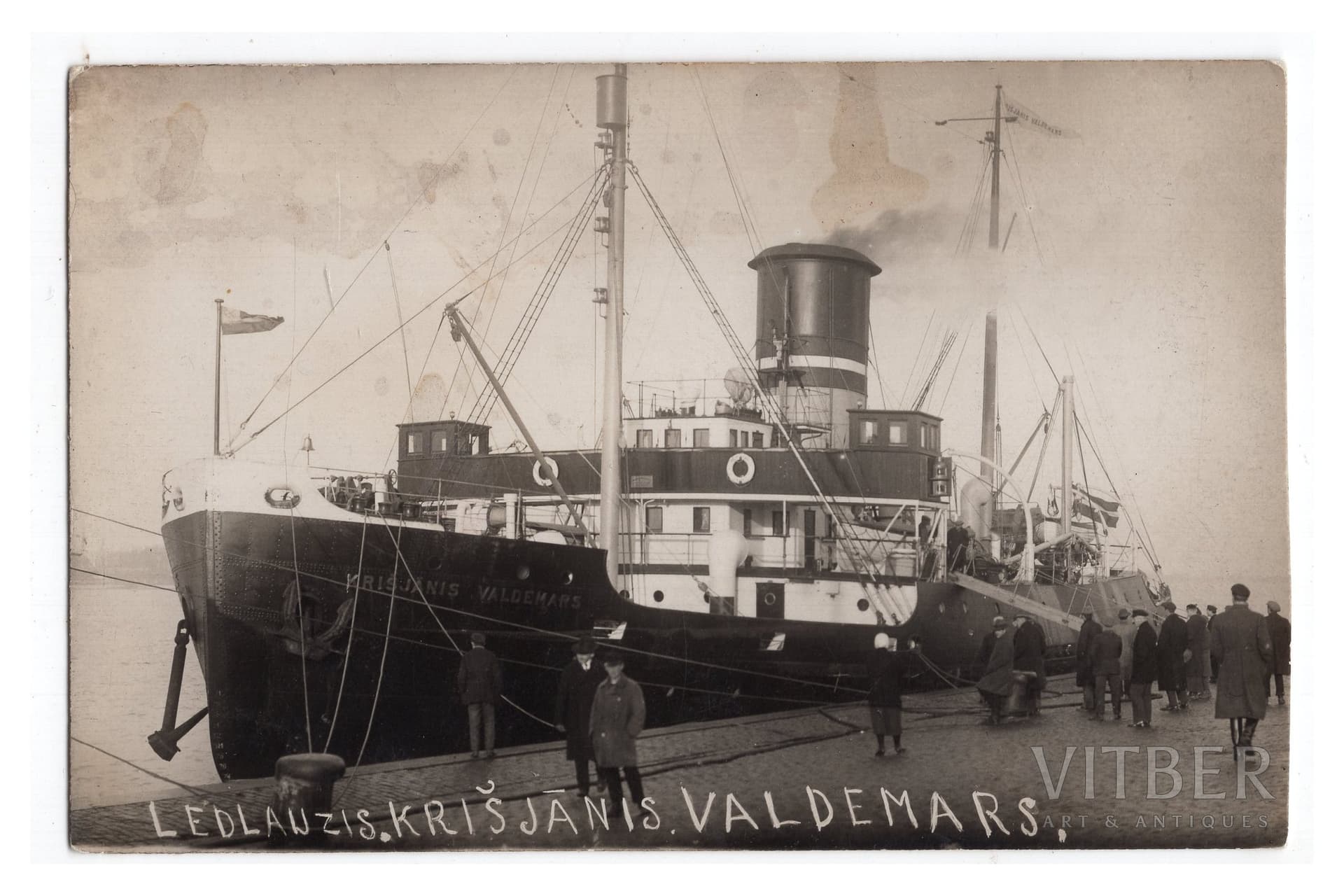 photography, icebreaker Krišjānis Valdemārs, Latvia, 20-30ties of 20th cent., 14х9 cm