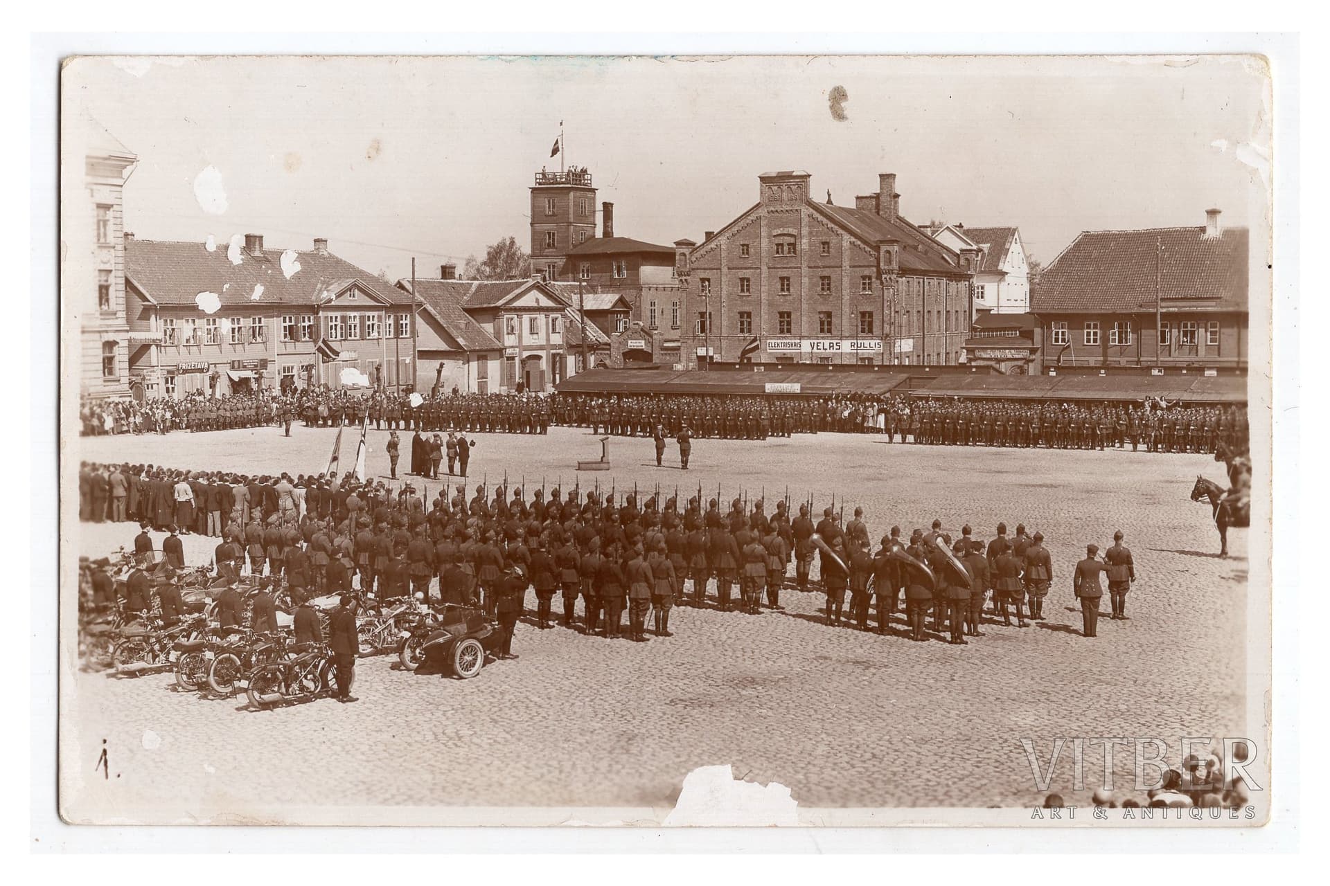 photography, Latvian Army, parade, Jelgava, 3rd Jelgava Infantry Regiment, Latvia, 20-30ties of 20th cent., 14х9 cm