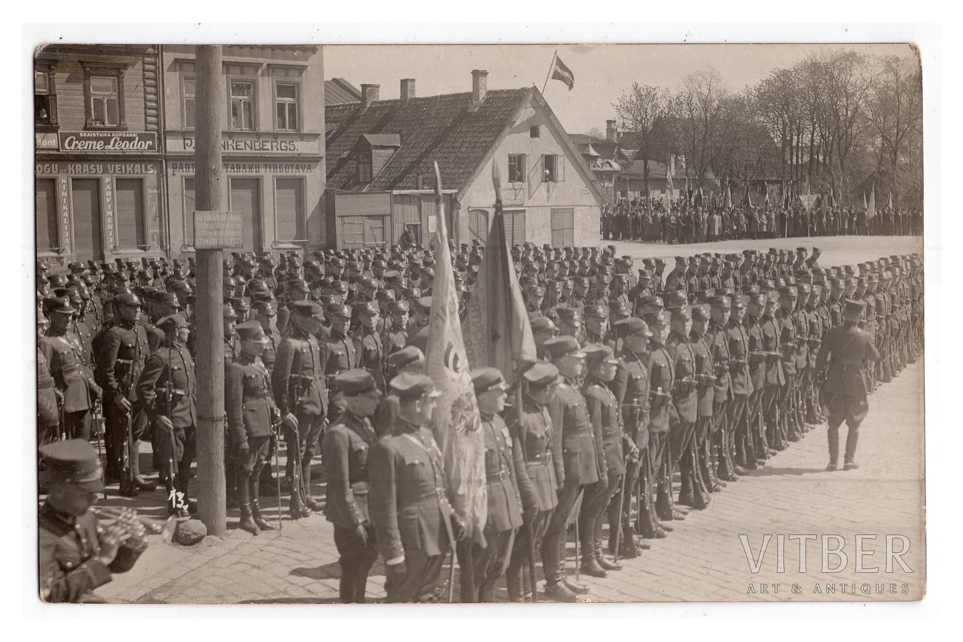 photography, Latvian Army, Liepāja, parade, 1st Liepāja Infantry regiment, Latvia, 20-30ties of 20th cent., 14х9 cm