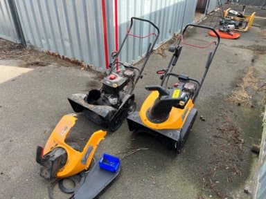 Two Stiga Snow Prisma snow blowers with Briggs & Stratton engine