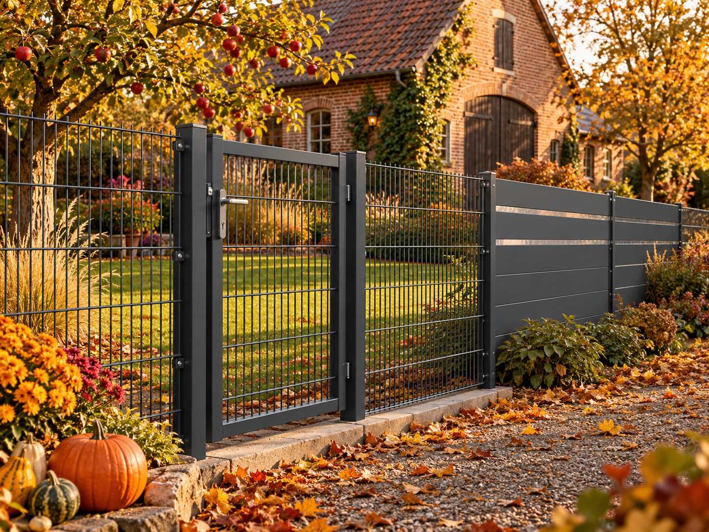 Double bar mesh fences, garden gates and privacy screens - no reserve price