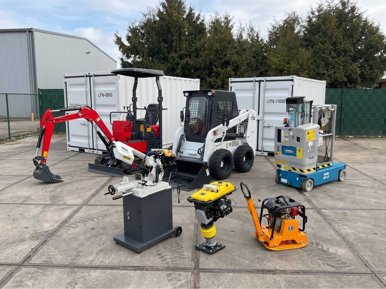 Forklifts, aerial work platforms, cars, garden and park machines and cottages