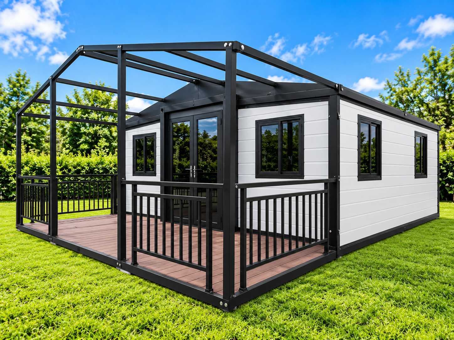 Tiny houses, containers, opslagtenten en werkbanken