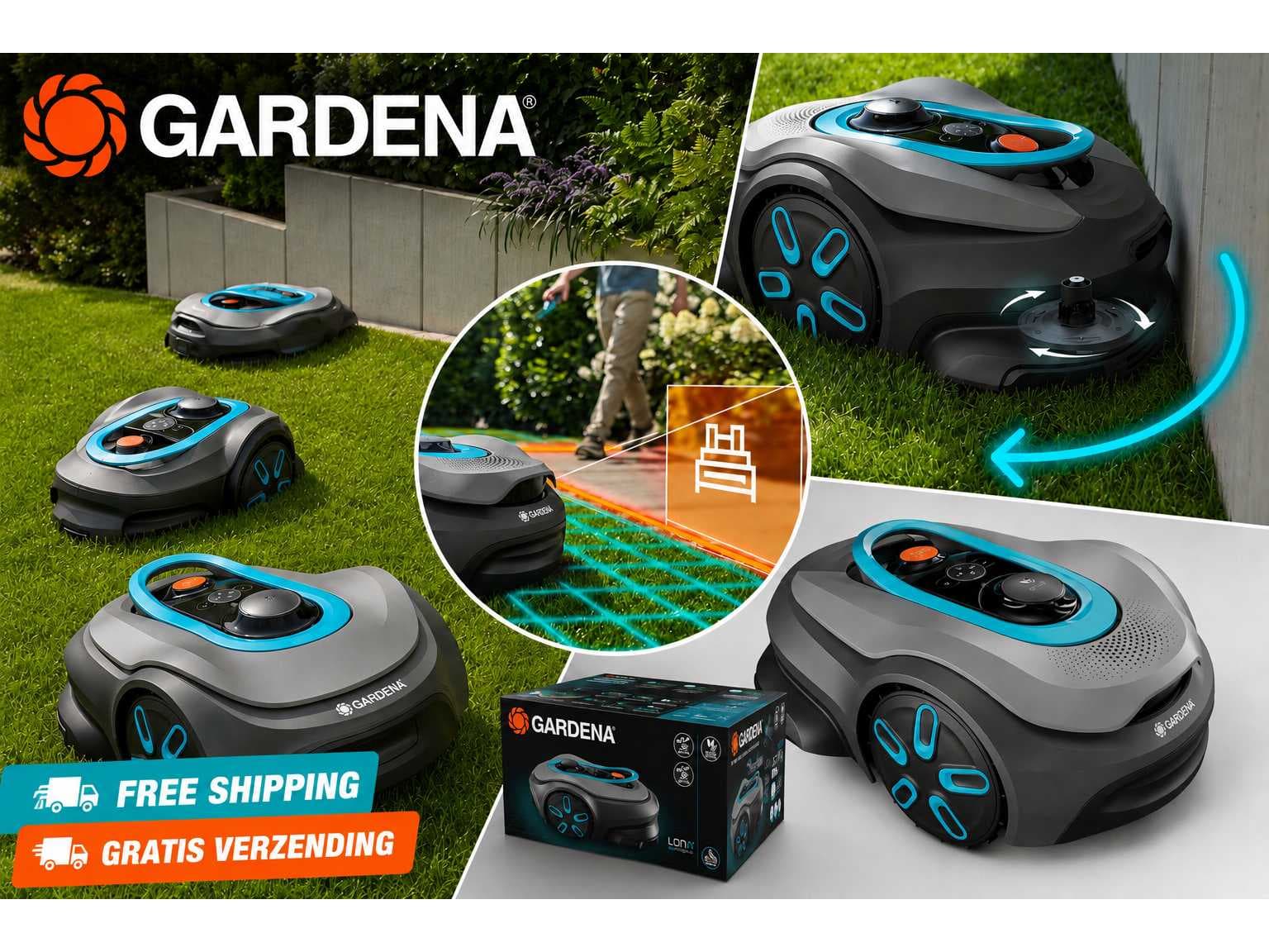 Delivery auction Gardena Robotic lawnmowers & accessories – Various models – Free shipping