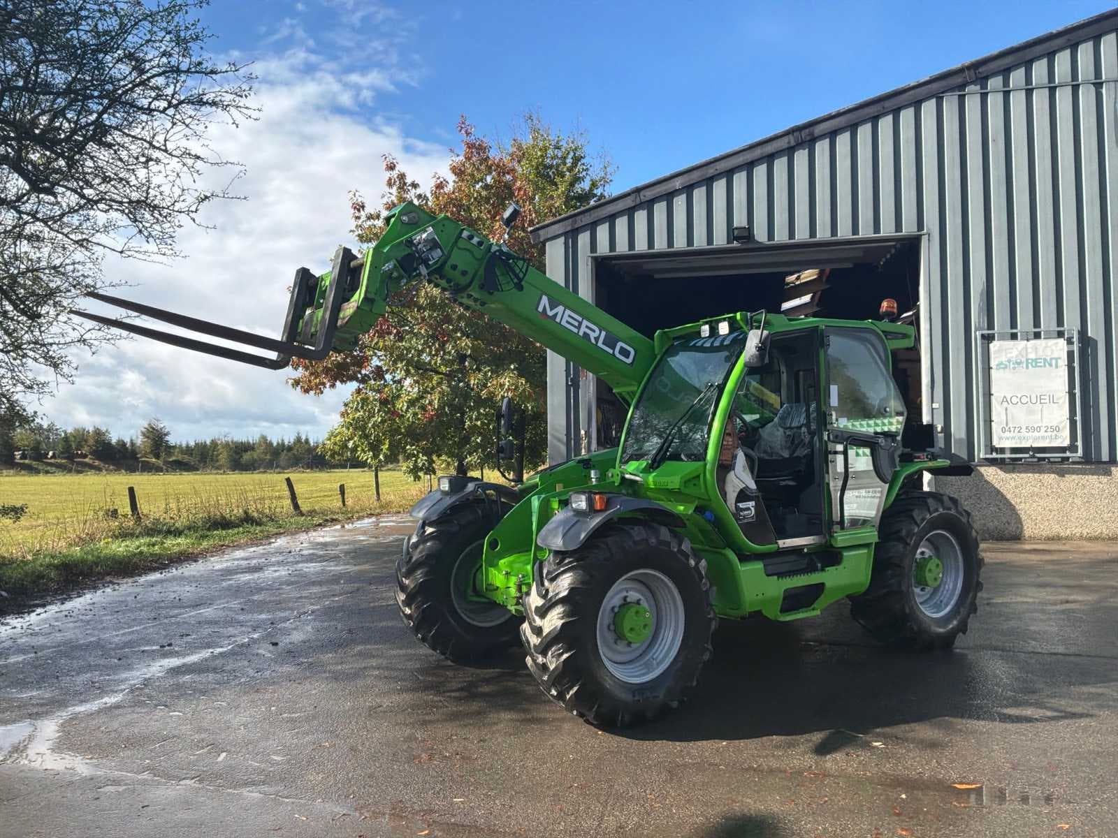 Telehandler Merlo, compressor, hydraulic drill, welding machines and pallet racking