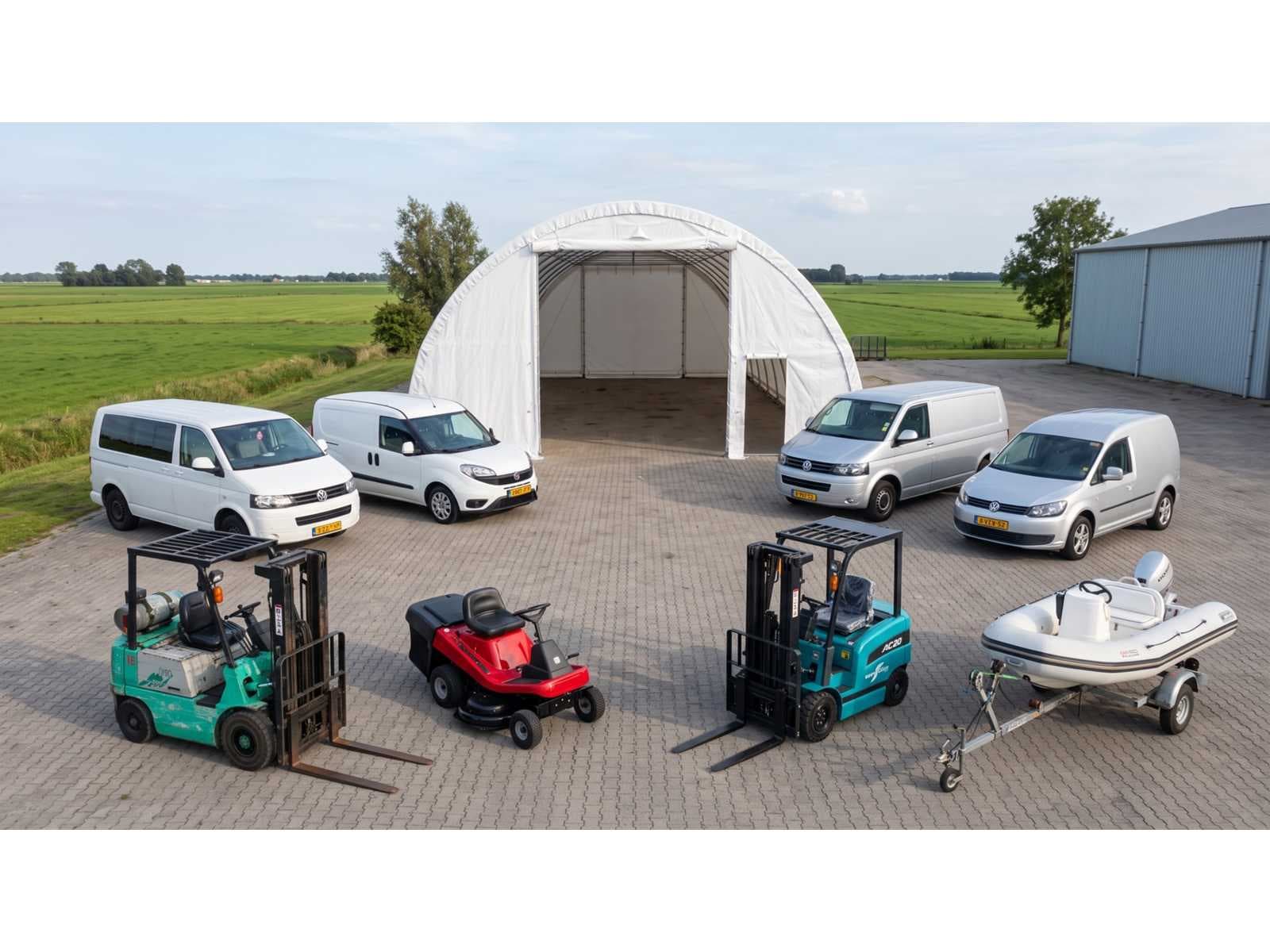 Vehicles, boats, garden and park machines, containers, shelters, and leftovers