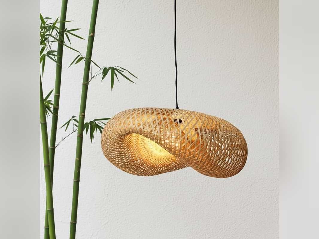 Globe Home and Garden, Home and Garden Items, Shade Cloths, Bamboo Pendant Lights
