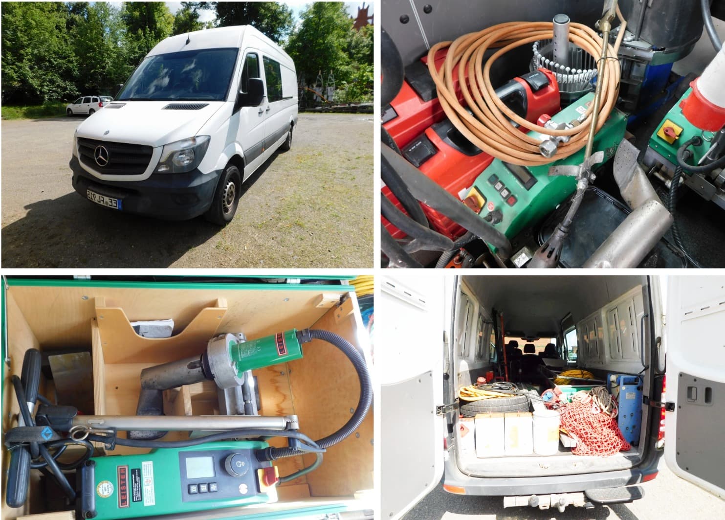 1 Transporter Mercedes Benz 316 CDI, reg. 11/2015 with contents various machines