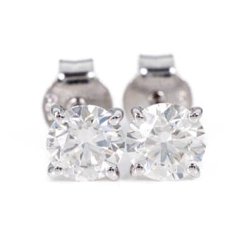 Classic Diamond Earrings in 14K White gold • 0.92 ct.
