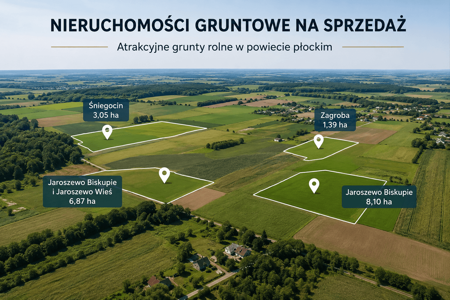 Sale of land property, district of Płocki