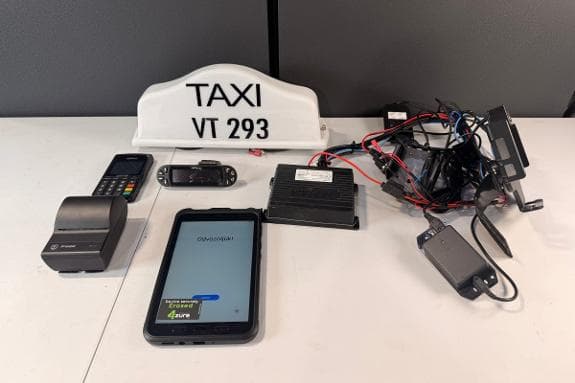 TP Radio Au2Tax TX201B taxisystem med Samsung Galaxy Tab Active3 og Ingenico Link/2500