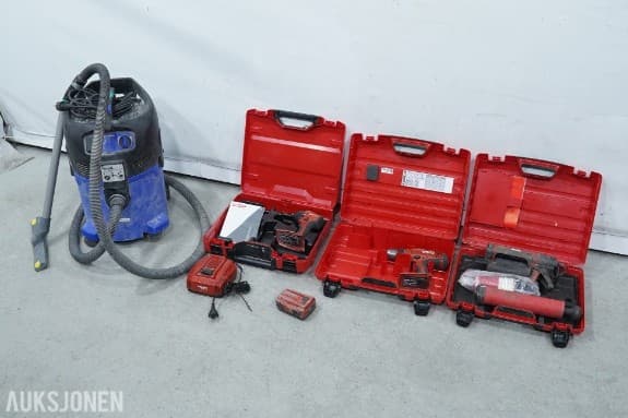 Nilfisk ATTIX 30-21 PC støvsuger med Hilti batteriverktøy og injeksjonsverktøy
