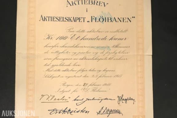 Aksje - Fløibanen AS 1915