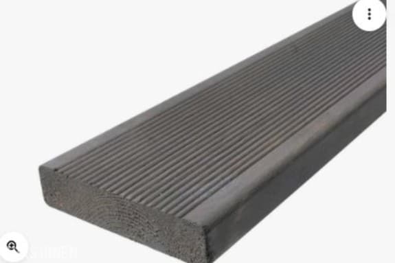 Terrassebord Furu 28x120x3600 Rillet Royal Grå