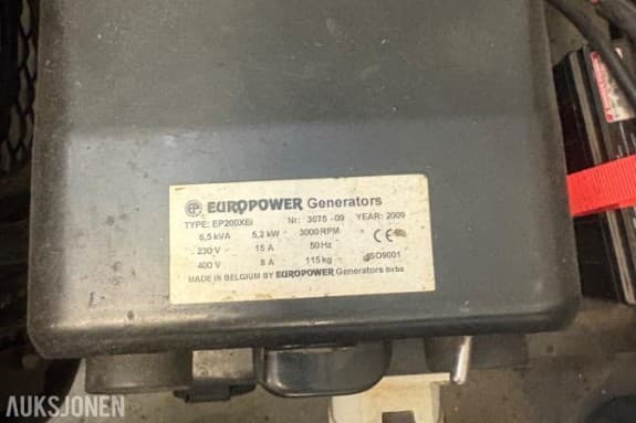2009 Europower EP200XEi Sveiseapparat/generator med Honda bensinmotor