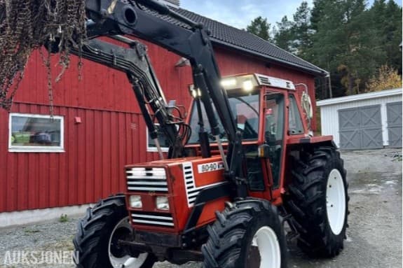 1987 Traktor - Fiat 80-90DT – 4600 timer – Laster og kjettinger – MVA-fri