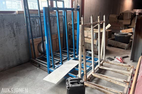 2 stk. lagringsstativ for glass og vinduer gummibelagte anleggsflater/lister
